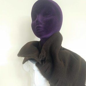 vintage 80s brown fuzzy scarf NWOT